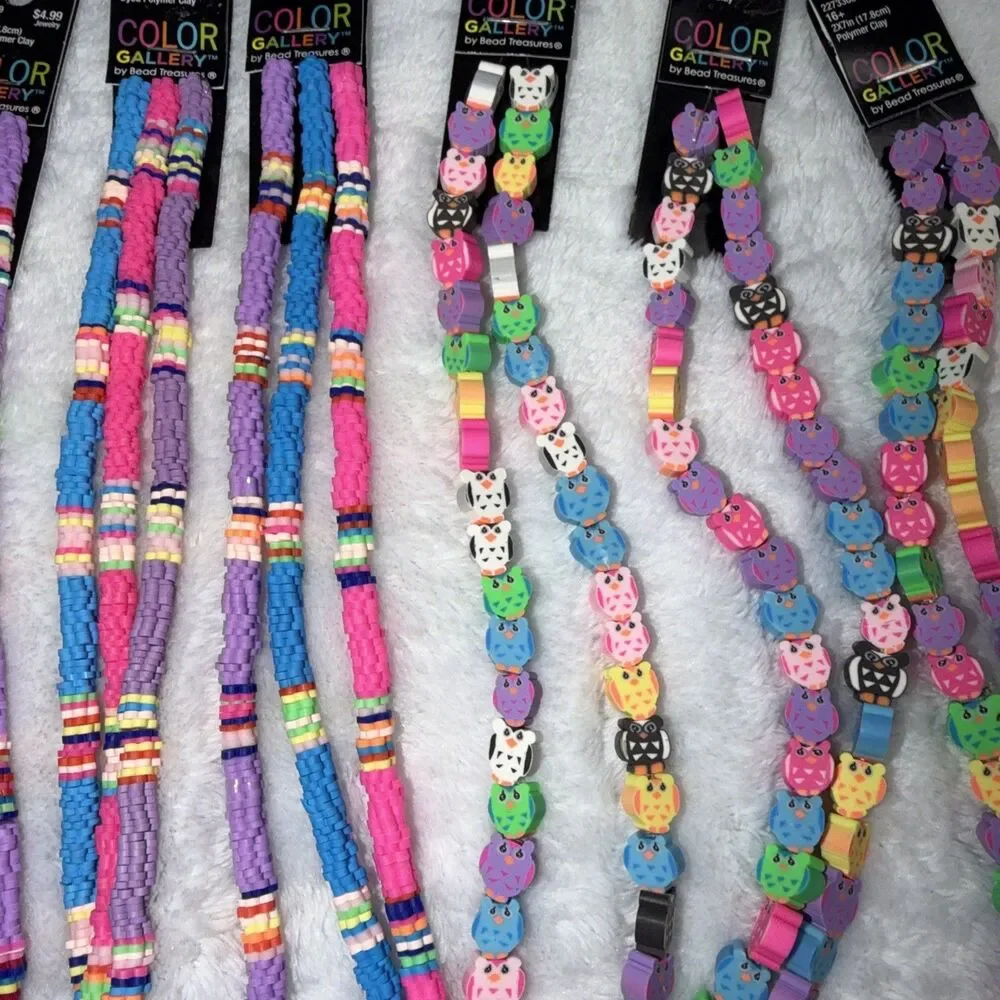 Vinyl Disc Beads 15 full strands of 200+ beads per strand New By Color Gallery